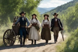 The scene shows a family of French Basque immigrants pioneering into the Wild West in 1850 while carrying their ancestral vines. Hard drinking trail driver Lon is hired to lead them and he falls for the spirited Gabrielle.