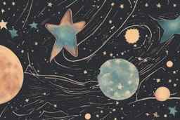 A drawing of stars in space