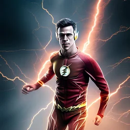 4K Ultra-HD -- The Flash running through the speedforce at top speed --4k Ultra-HD--Hyper realistic--Cinema lighting