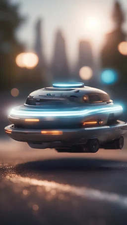 a ufo that looks like a pickup ,bokeh like f/0.8, tilt-shift lens 8k, high detail, smooth render, down-light, unreal engine, prize winning