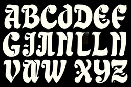 new blackletter font sample of the alphabet