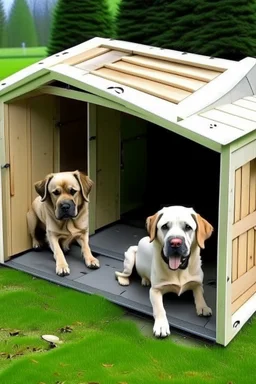 Animals shelters for dogs looks standing and holding th