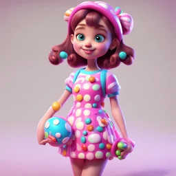 candy girl teenager, stylized 3d. pixar