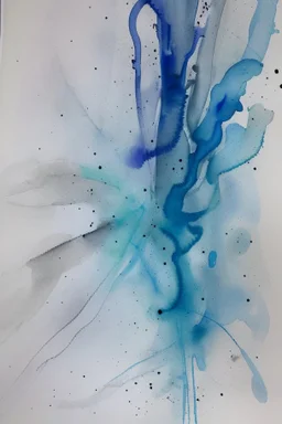 Abstract wet watercolour, grey blue