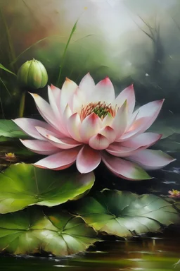 Lotus Flower oil painting