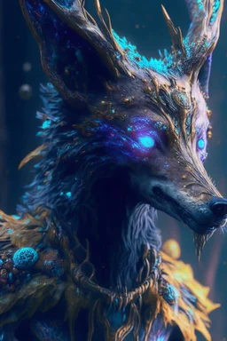 Humanoid Wolf deer alien,FHD, detailed matte painting, deep color, fantastical, intricate detail, splash screen, complementary colors, fantasy concept art, 32k resolution trending on Artstation Unreal Engine 5