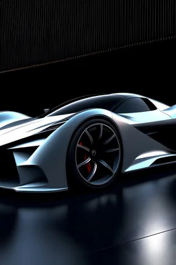 A highly detailed rendering of Hyper sports car win sleek design a six wheels