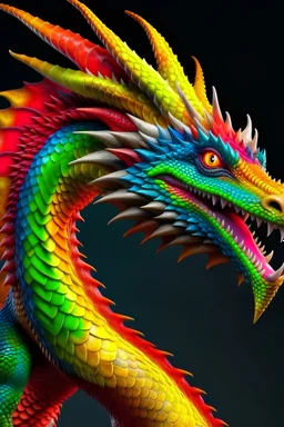 Colourful realistic but animated dragon