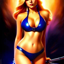 fullbody portrait of 'beautiful blonde Sexy busty Natasha Romanov',wearing skintight latex bikini suit,hyperrealistic skin,Hyperrealistic crystal clear eyes,painting by gaston bussiere, greg rutkowski, yoji shinkawa, yoshitaka amano, tsutomu nihei, donato giancola, tim hildebrandt, oil on canvas, cinematic composition, extreme detail,fit full head inside picture,32k