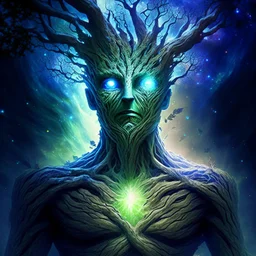 God-like man A tree creature with infinite power A tree creature with infinite power A man with galaxy eyes