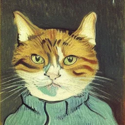 Portrait of a cat by Van Gogh