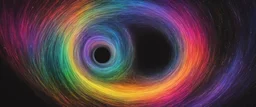 colorful, rainbow, void and a black hole