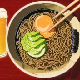 ramen with beer drink