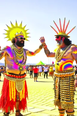 lord of the nerds worshipping giant nerd at burning man festival in the style of hiroku ogai