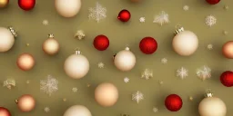 Christmas composition, geometry decoration on cream color background. 3d rendering