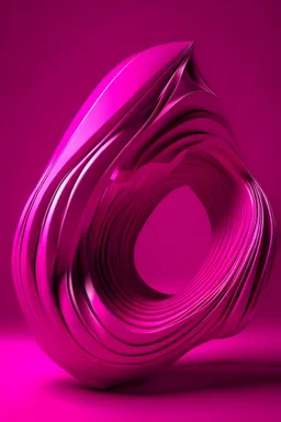 3d abstract space streamlined shape in magenta colors