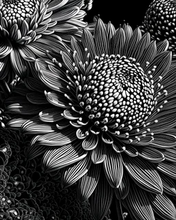 black and white, photorealism, intricate details,