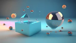 floating c4d objects