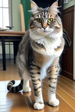 cat with long body and extra legs