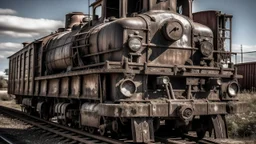 Abandoned old station locomotive