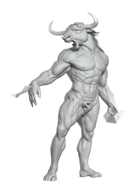 The Minotaur a man with a bull's head