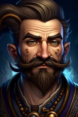 Make a portraif of world of warcraft mobiib no hair and mustache