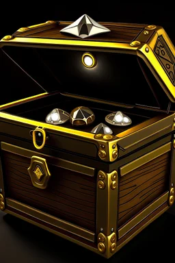Create an image of a diamond treasure chest box