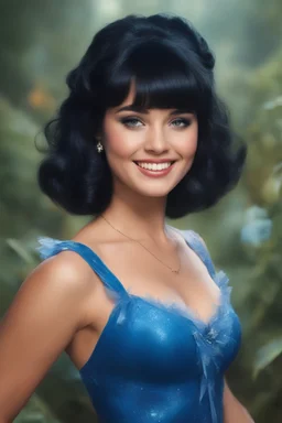 full color, full body portrait, smiling 18-year-old Betty Rubble with (((Black Hair))), (((blue eyes))), (((Blue ribbon in her hair))), 32k, UHD, Professional Photo -- Botany - Starry - Retro Pop - Dark Fantasy - Horror - Festive - Realistic - 32k, UHD, professional quality, 8 x 10 digital photograph