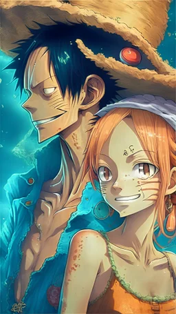 Luffy et nami baguar