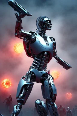 future, cyborg, attack, men, terminator