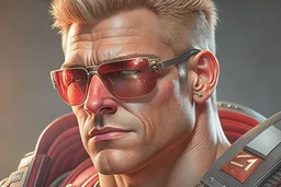 Photoreal Duke Nukem with shades