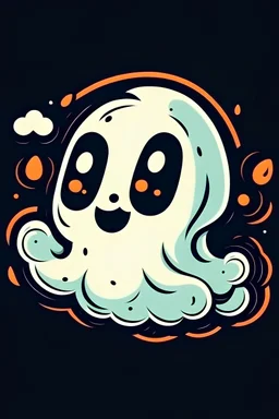 cute Spooky Ghost retro halloween theme