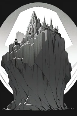 A cliff by the sea, greyscale