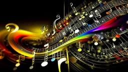 music is beauty, music of the spheres, music notation, treble clef symbol, orchestral instruments, sound waves, balanced beautiful composition, exciting, engaging, attractive detailed colour photograph