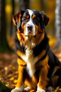 Bernese mountain dog mixed with a golden retriever