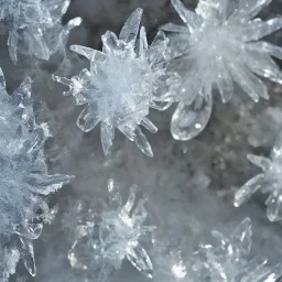 ice crystals, bell-shaped bouquet, reflection