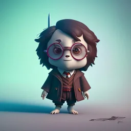 tiny cute {harry potter} toy, standing character, soft smooth lighting, soft pastel colors, studio ghibli background, skottie young, 3d blender render, polycount, modular constructivism, pop surrealism, physically based rendering, square image