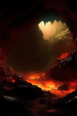 hell cave landscape and hellish-alien-nature
