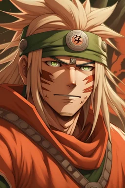 portrait of the anime character Naruto jiraiya consisting of other characters of the anime Naruto