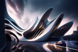 Museum of architecture Zaha Hadid digital art 8k