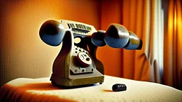 ANGRY RUSSIAN POINTING GUN AT THE HOTELPHONE