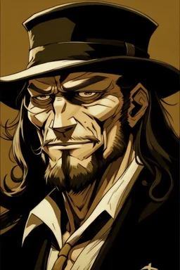 Portrait of Rob Lucci, from One Piece manga, Caravaggio style