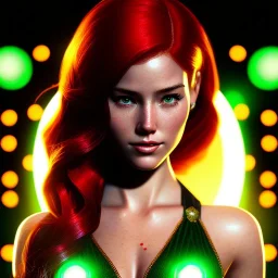 portrait of mary jane watson, red hair, green eyes, black tanktop, intricate, elegant, glowing lights, highly detailed, comic style, artstation, concept art, smooth, sharp focus, illustration, art by wlop, mars ravelo and greg rutkowski