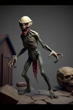 humanoid monster for a horror , silent hill style, creepy, 3d model, t-pose, full lenght