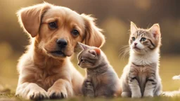 cute dog with cat