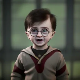 Cute baby character harry potter,movie, photo realistic, unreal engine, cinematic lighting 8k --v 4