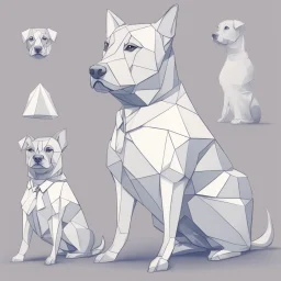 make one realistic business dog that is made of shapes and has a suit on looks a little like crystals lowest 2048 x 1152 pixels and highest 6 MB