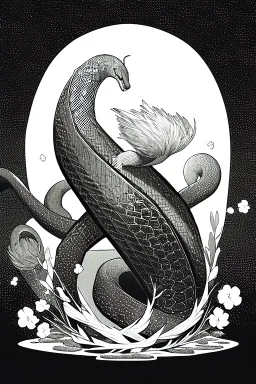 nest of snakes, greyscale