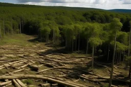 Extensive deforestation, fewer trees