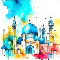 ramadan kareem mosk watercolor